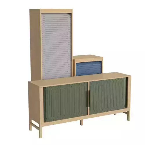 Jalousi Collection sideboard with doors and drawers 3D model