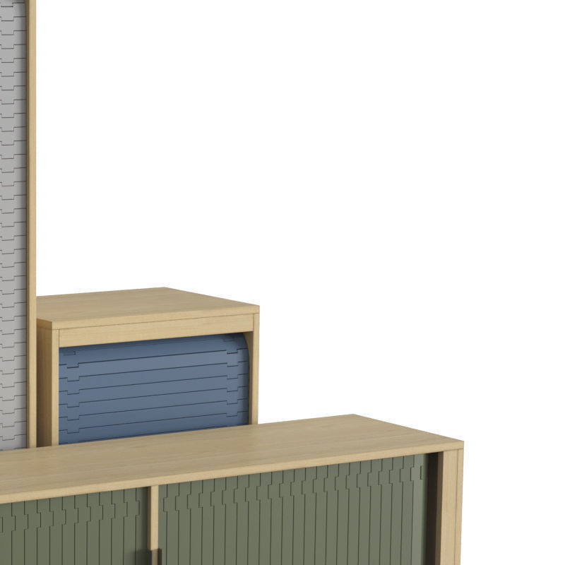 Jalousi Collection sideboard with doors and drawers 3D model_2