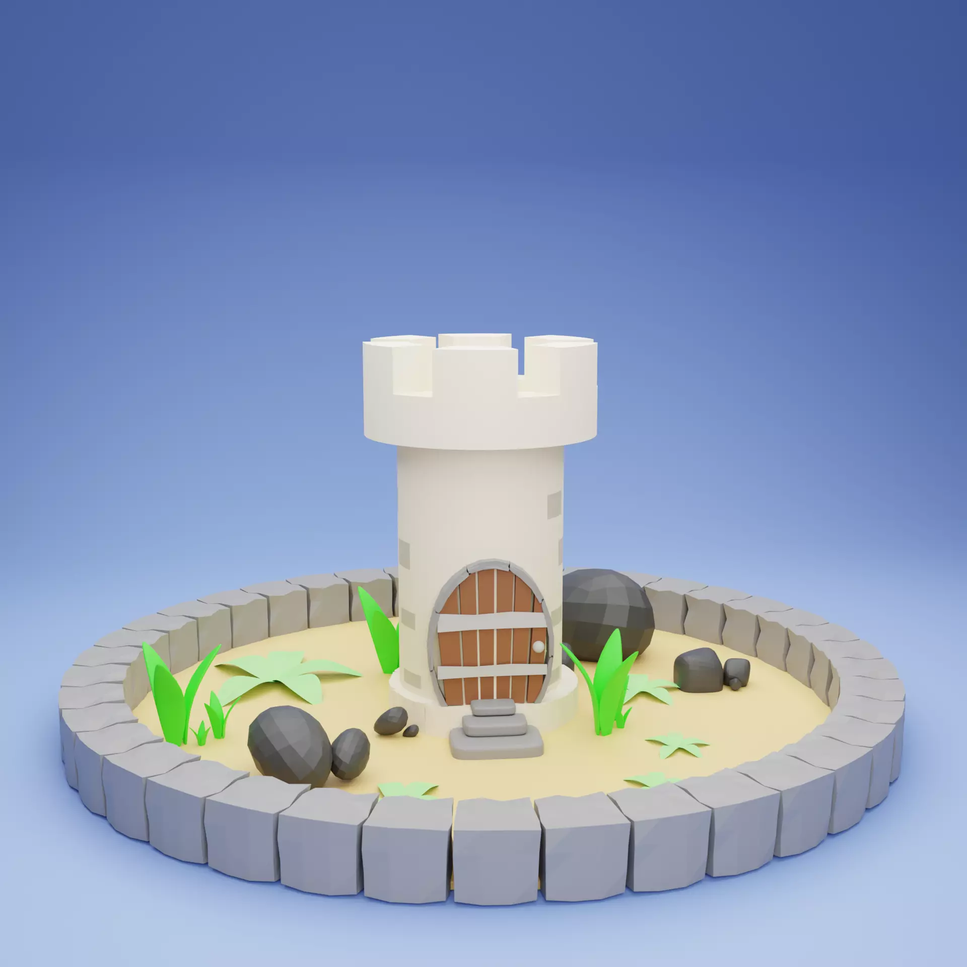 tower defense Low-poly 3D model