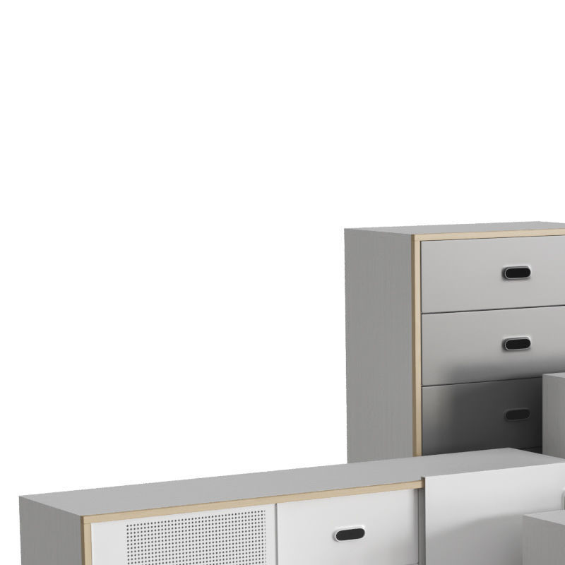 Kabino Collection bedside table and dresser 3D model_1