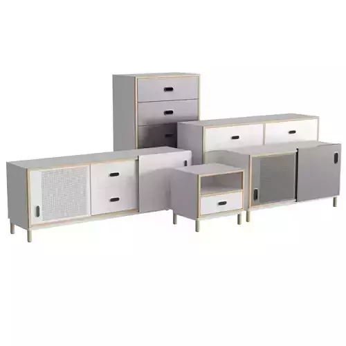 Kabino Collection bedside table and dresser 3D model