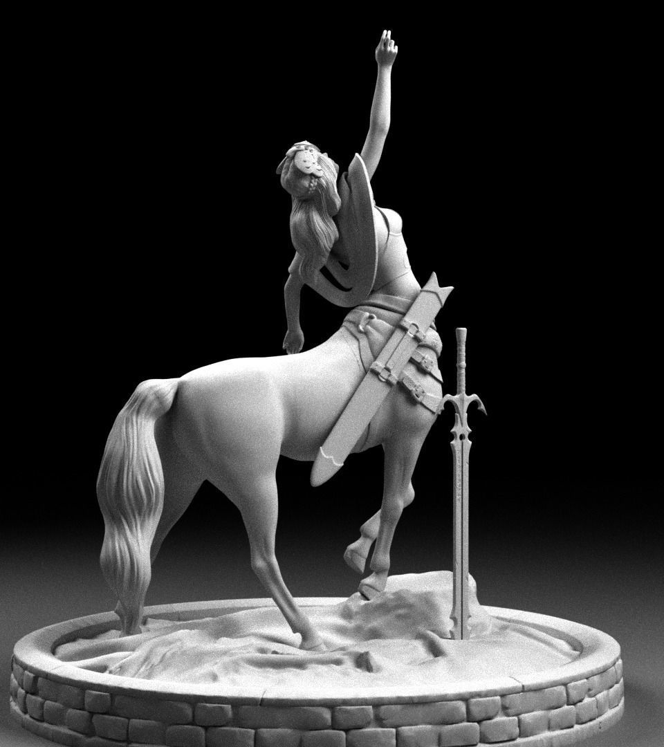 Rosa is a centaur warrior 3D print model_16