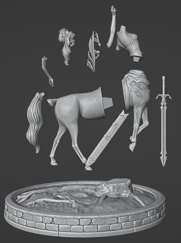 Rosa is a centaur warrior 3D print model_9