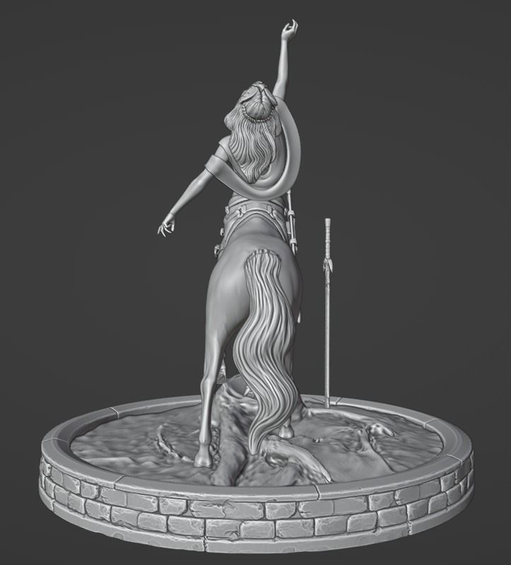 Rosa is a centaur warrior 3D print model_6