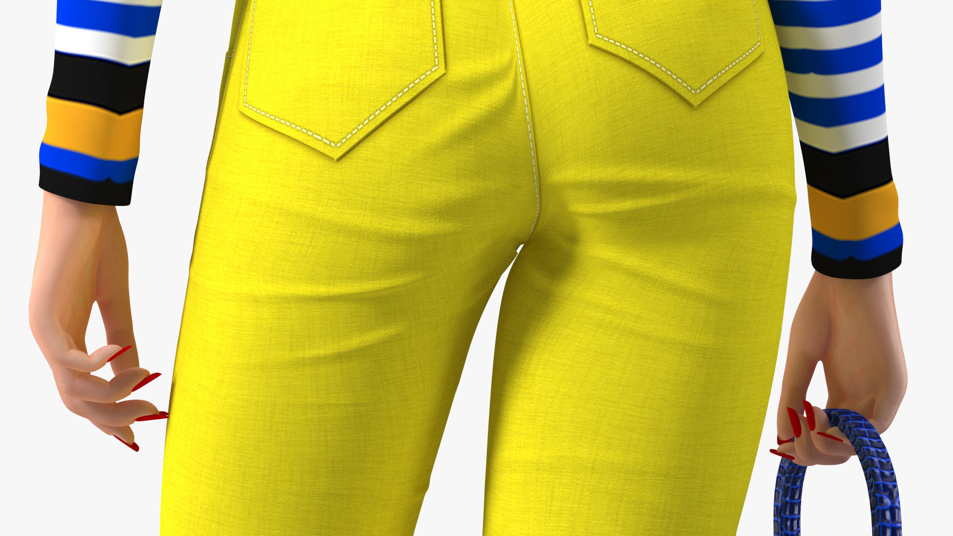 Young Woman Fashionable Style Rigged for Maya 3D model_24