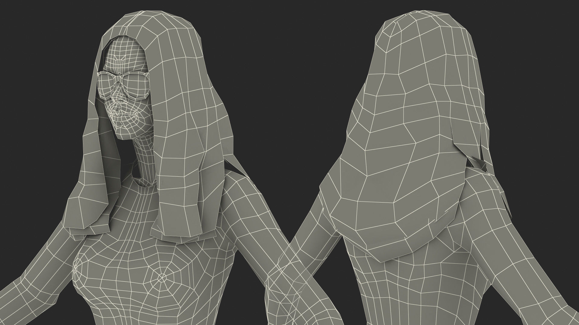 Young Woman Fashionable Style Rigged for Maya 3D model_39