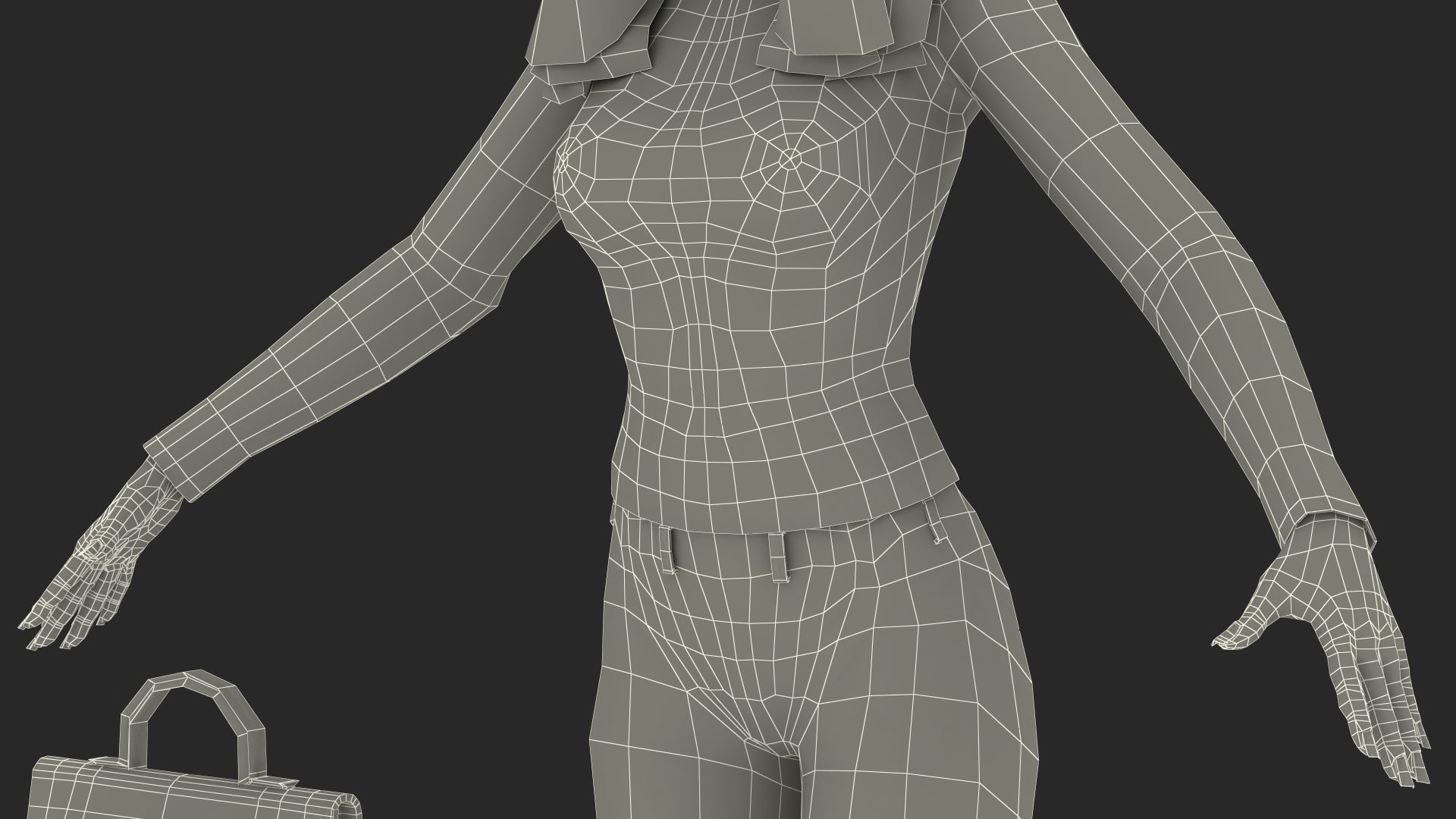 Young Woman Fashionable Style Rigged for Maya 3D model_40