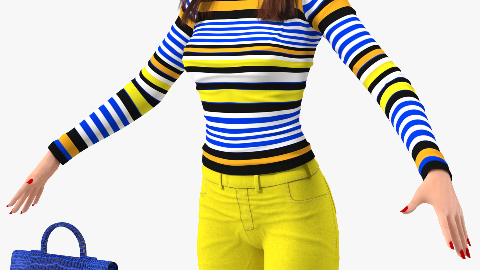 Young Woman Fashionable Style Rigged for Maya 3D model_21