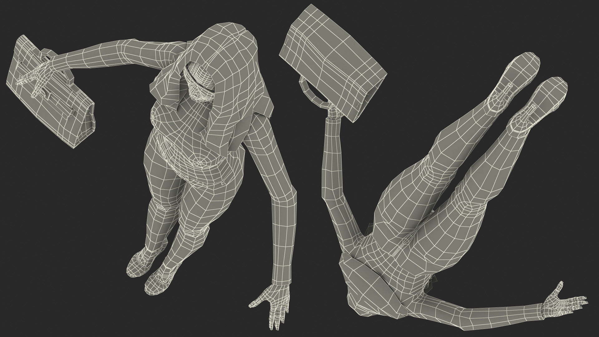 Young Woman Fashionable Style Rigged for Maya 3D model_42