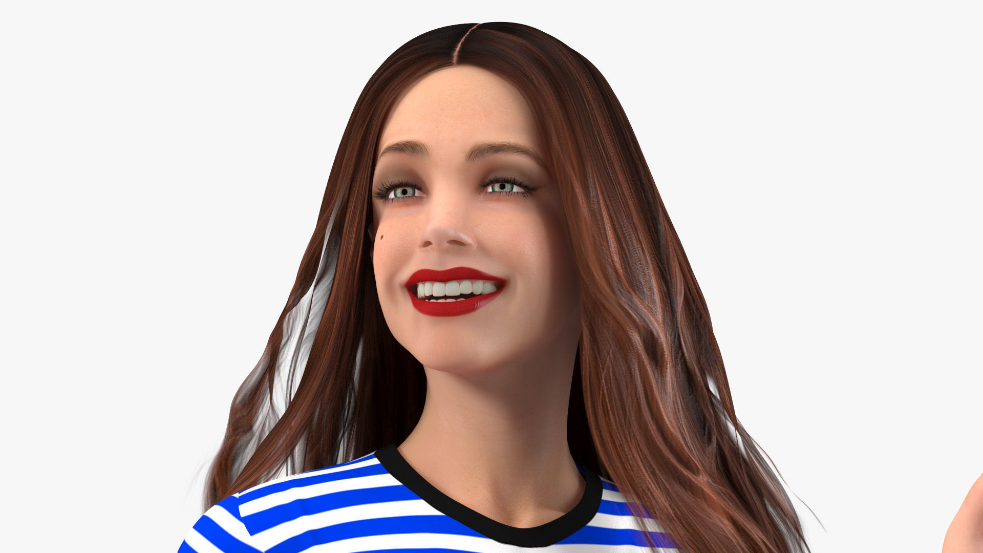 Young Woman Fashionable Style Rigged for Maya 3D model_17