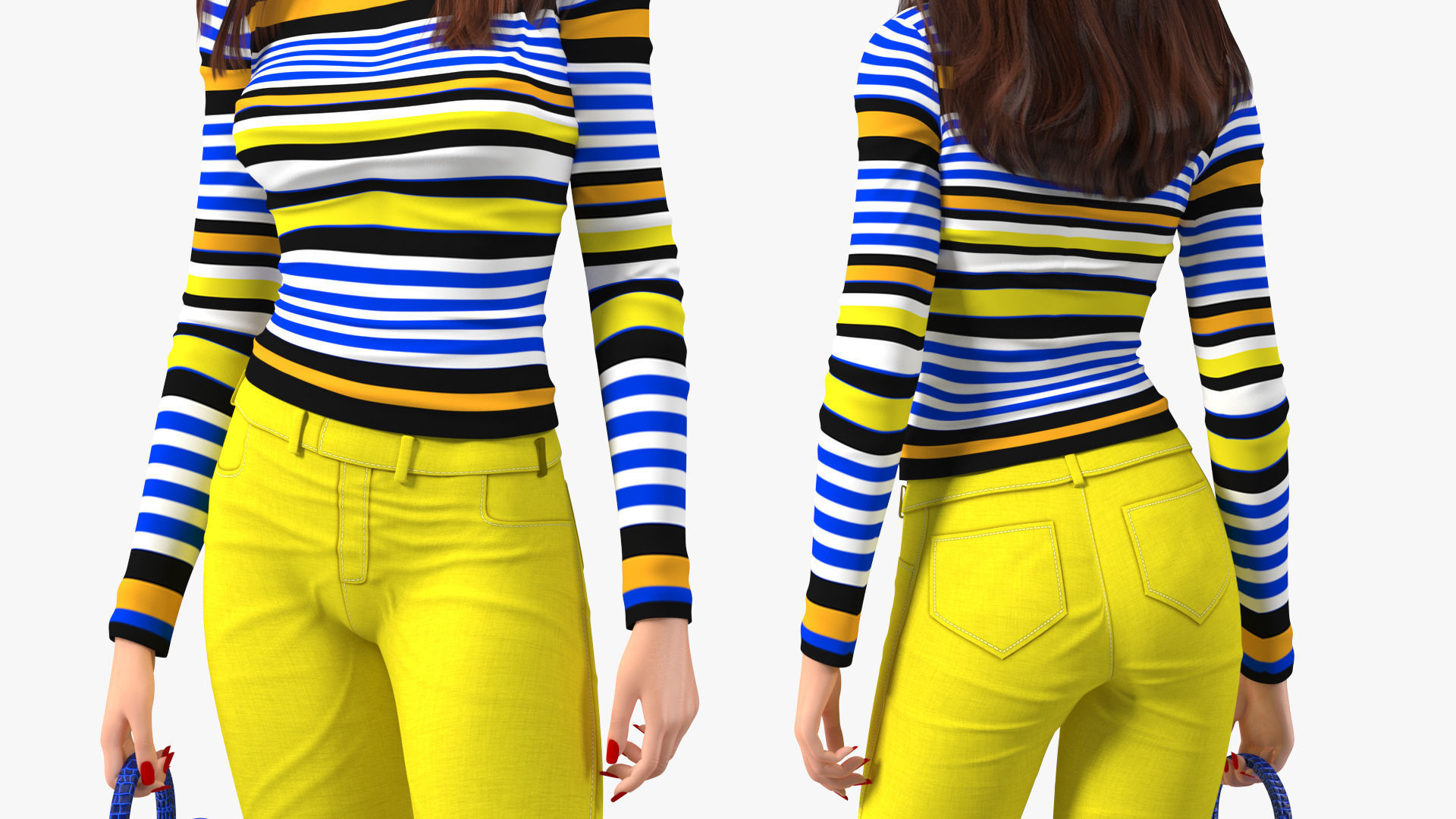 Young Woman Fashionable Style Rigged for Maya 3D model_20