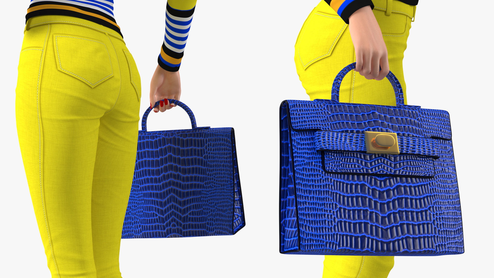 Young Woman Fashionable Style Rigged for Maya 3D model_23