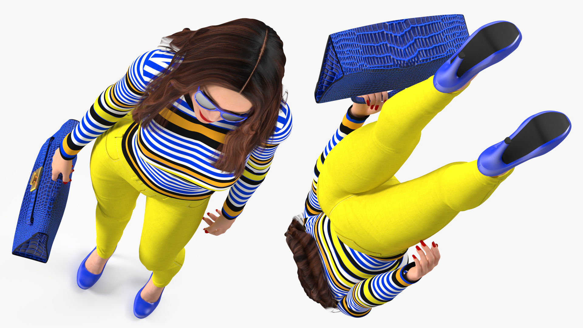 Young Woman Fashionable Style Rigged for Maya 3D model_27