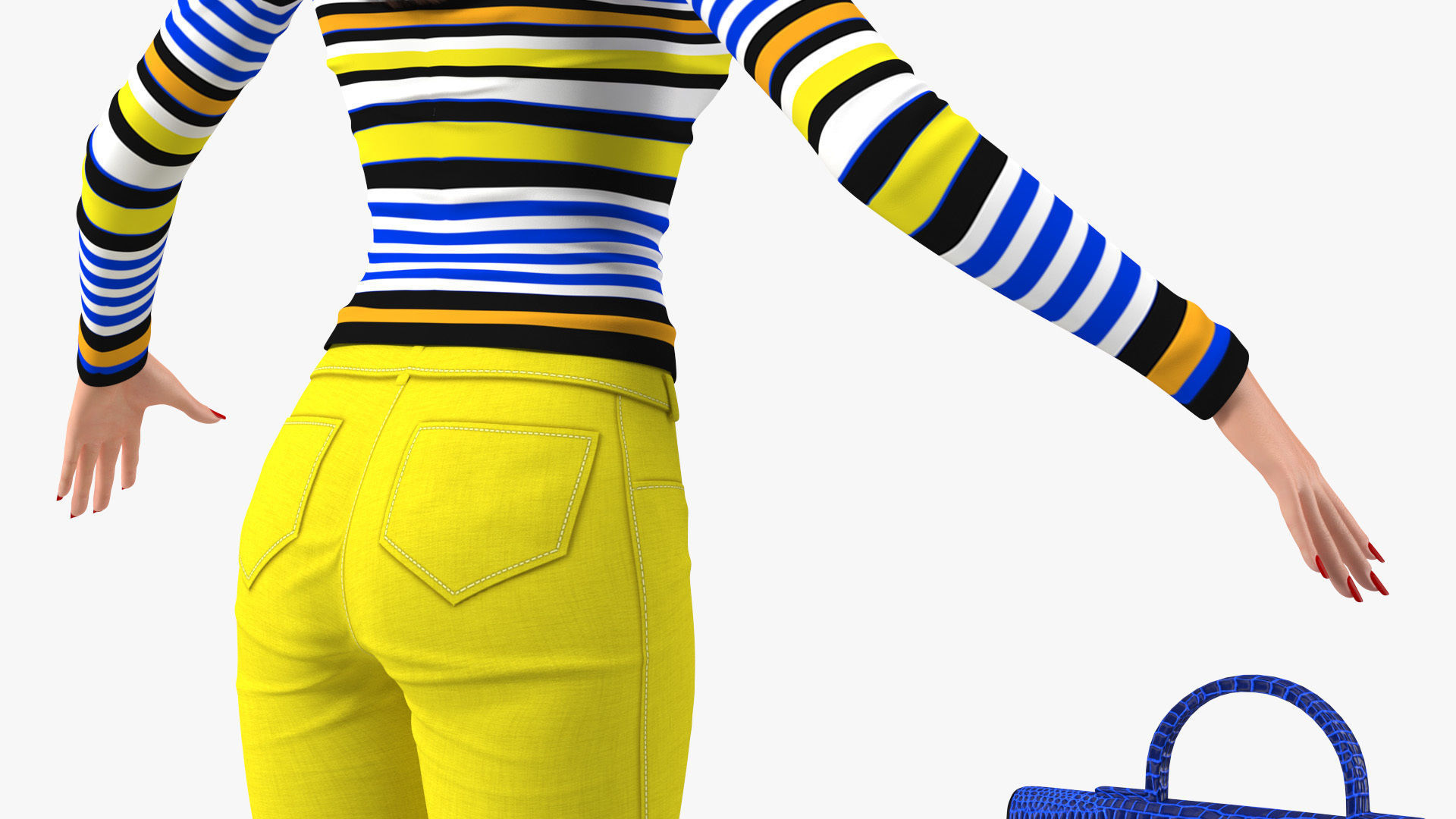 Young Woman Fashionable Style Rigged for Maya 3D model_22