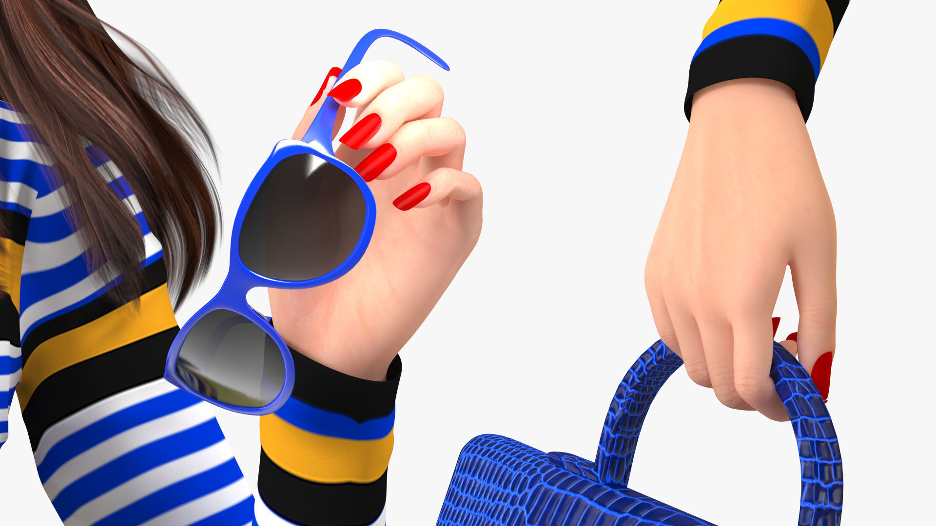 Young Woman Fashionable Style Rigged for Maya 3D model_31