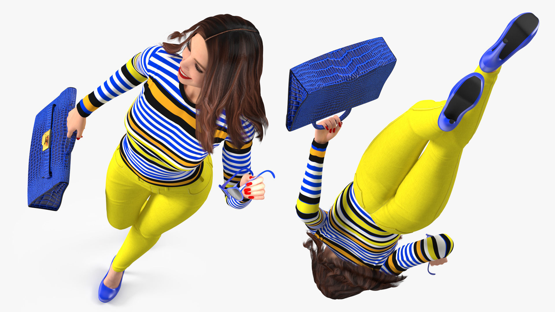 Young Woman Fashionable Style Rigged for Maya 3D model_26