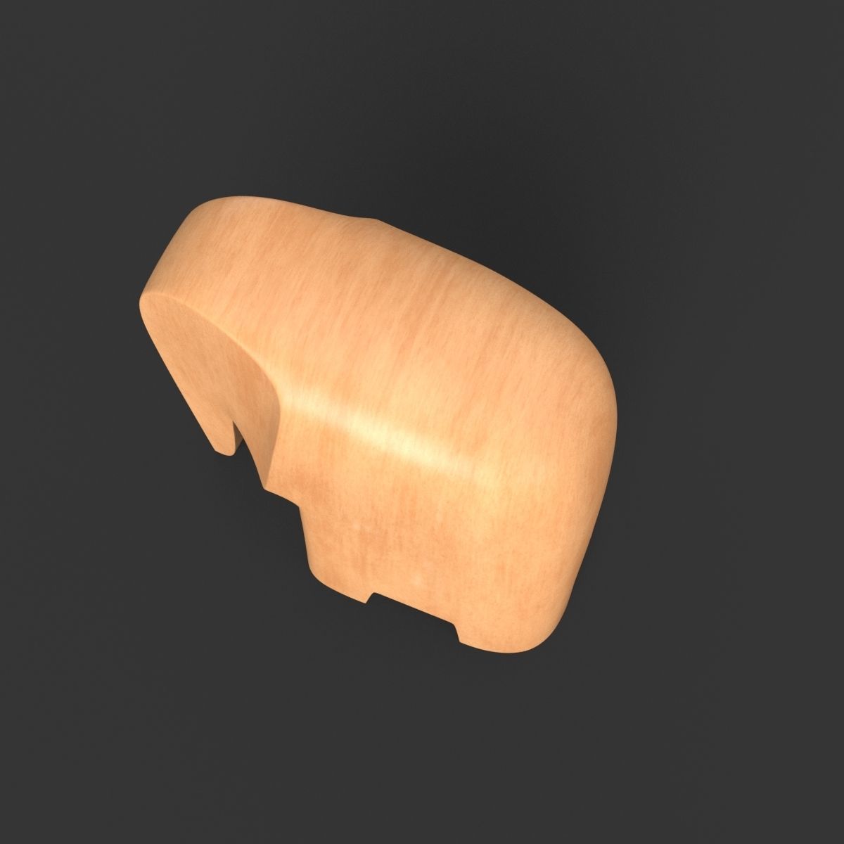 elephant wooden 3D model_3