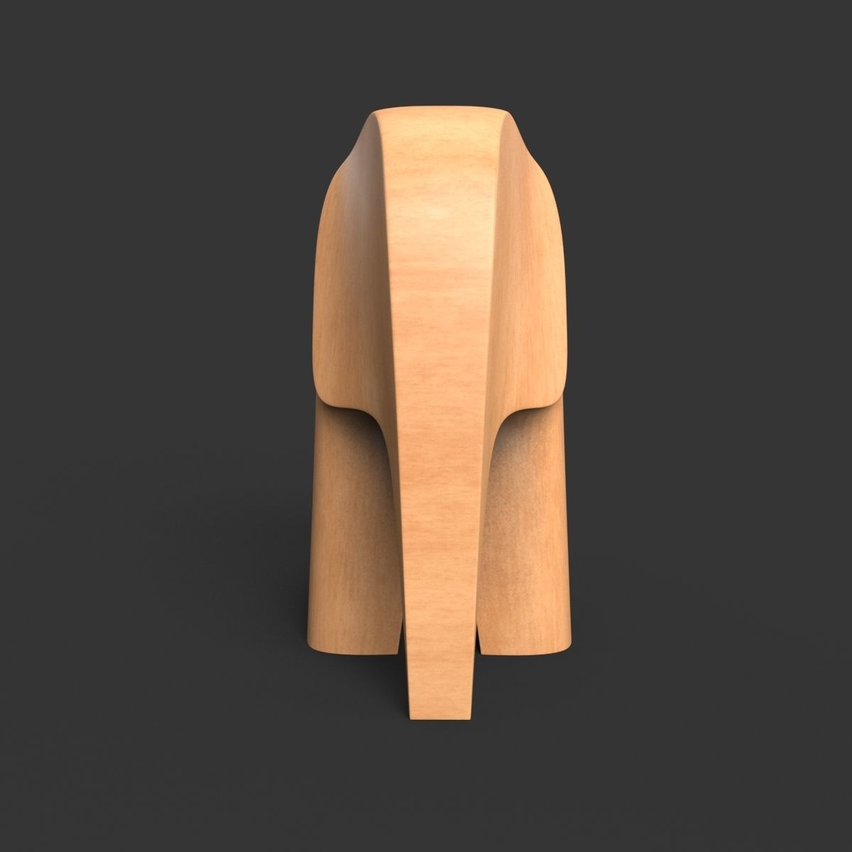 elephant wooden 3D model_1