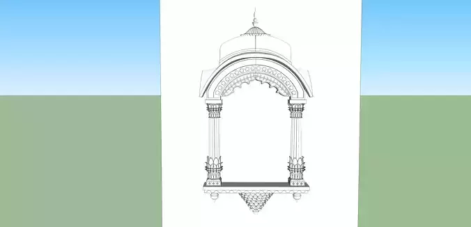 indian jodhpuri stone jharokha