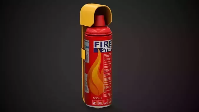Fire Extinguisher Spray Game Ready Low-poly 3D model