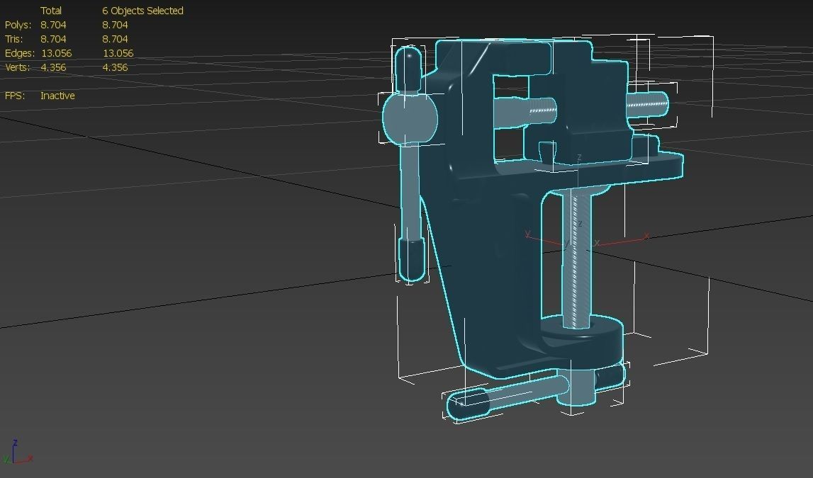 Mini Bench Vice M02 Low-poly 3D model_38