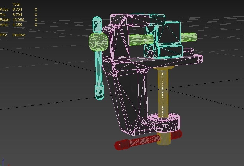 Mini Bench Vice M02 Low-poly 3D model_39