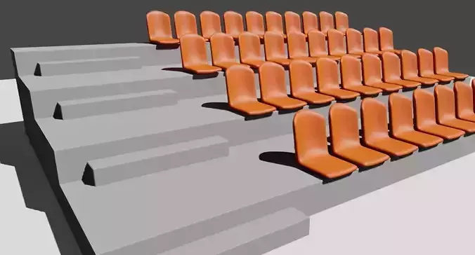 Bleachers - Grandstand - Arquibancada Low-poly 3D model