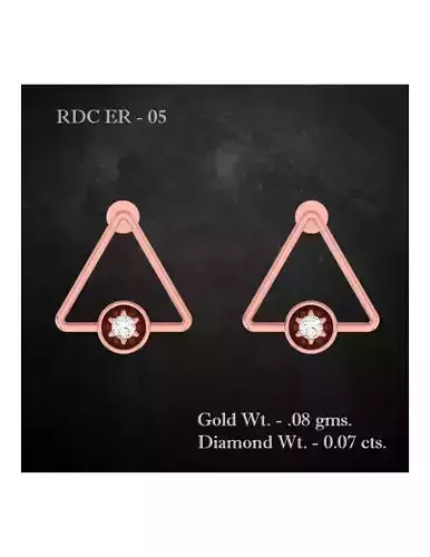 Earrings - 5 two triangle shaped in rose gold