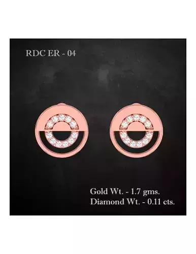 Earrings - 4 rdcr rose gold diamond stud