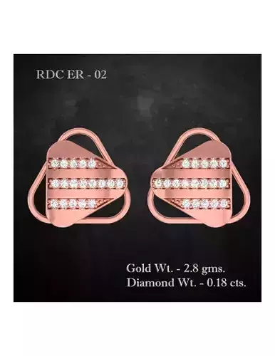 Earrings - 2 rose gold diamond stud