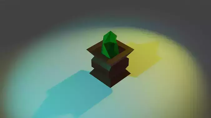 Low-Poly Cactus plant in pot