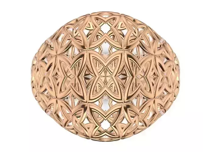 4 petal flower pattern ring stl verified 3D print model