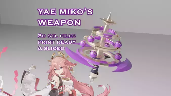 Yae Miko Weapon Genshin Impact Kaguras Verity 3D Print Ready 3D print model
