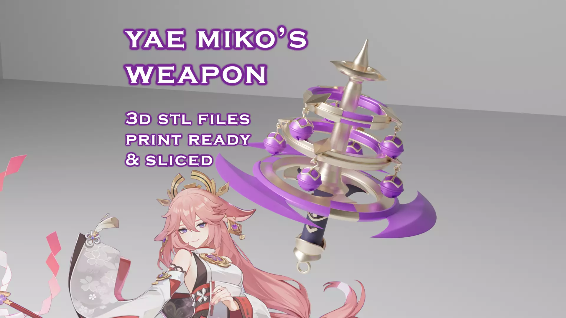 Yae Miko Weapon Genshin Impact Kaguras Verity 3D Print Ready 3D print model_0