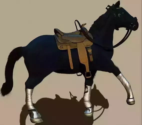 Realistic 3d Horse model with saddle Free 3D model