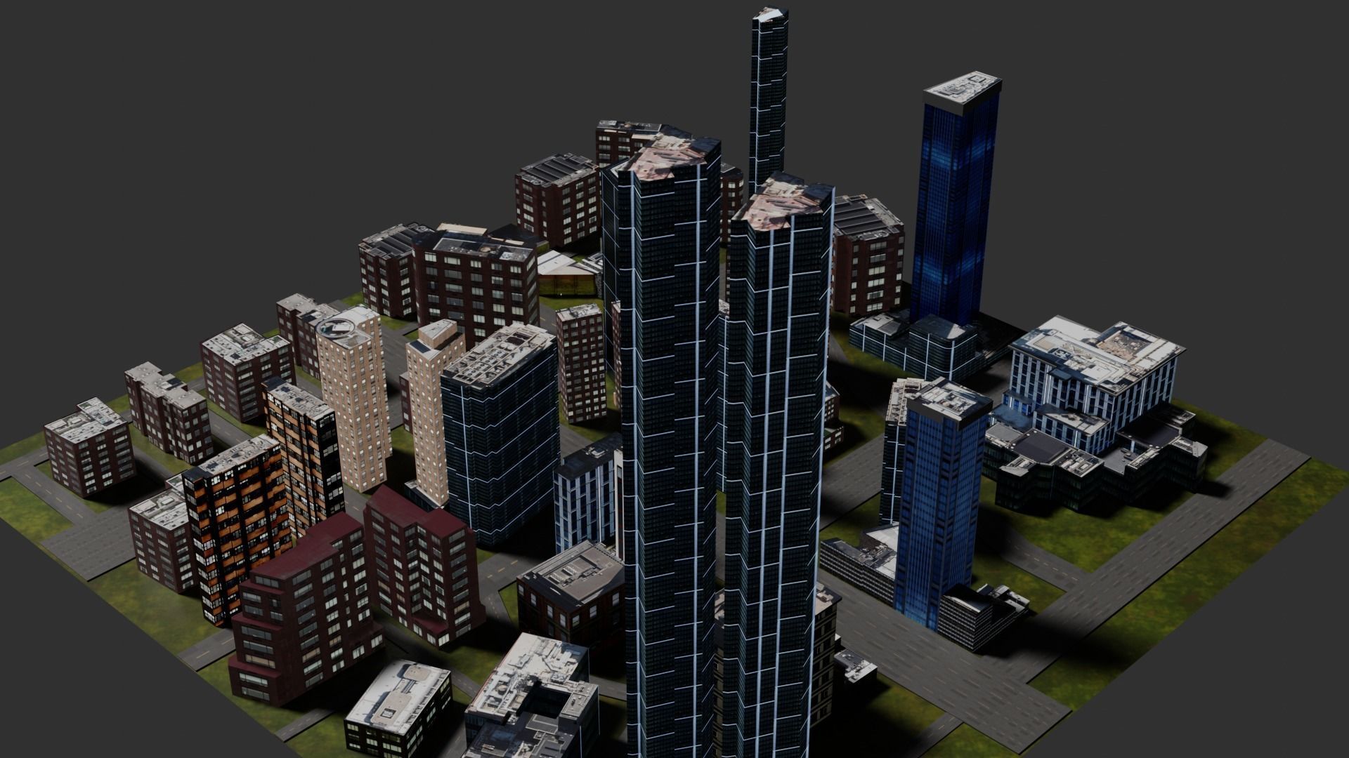City low-poly Low-poly 3D model_2