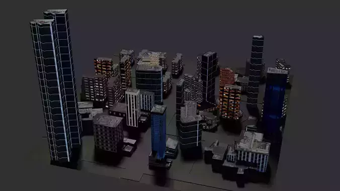City low-poly Low-poly 3D model