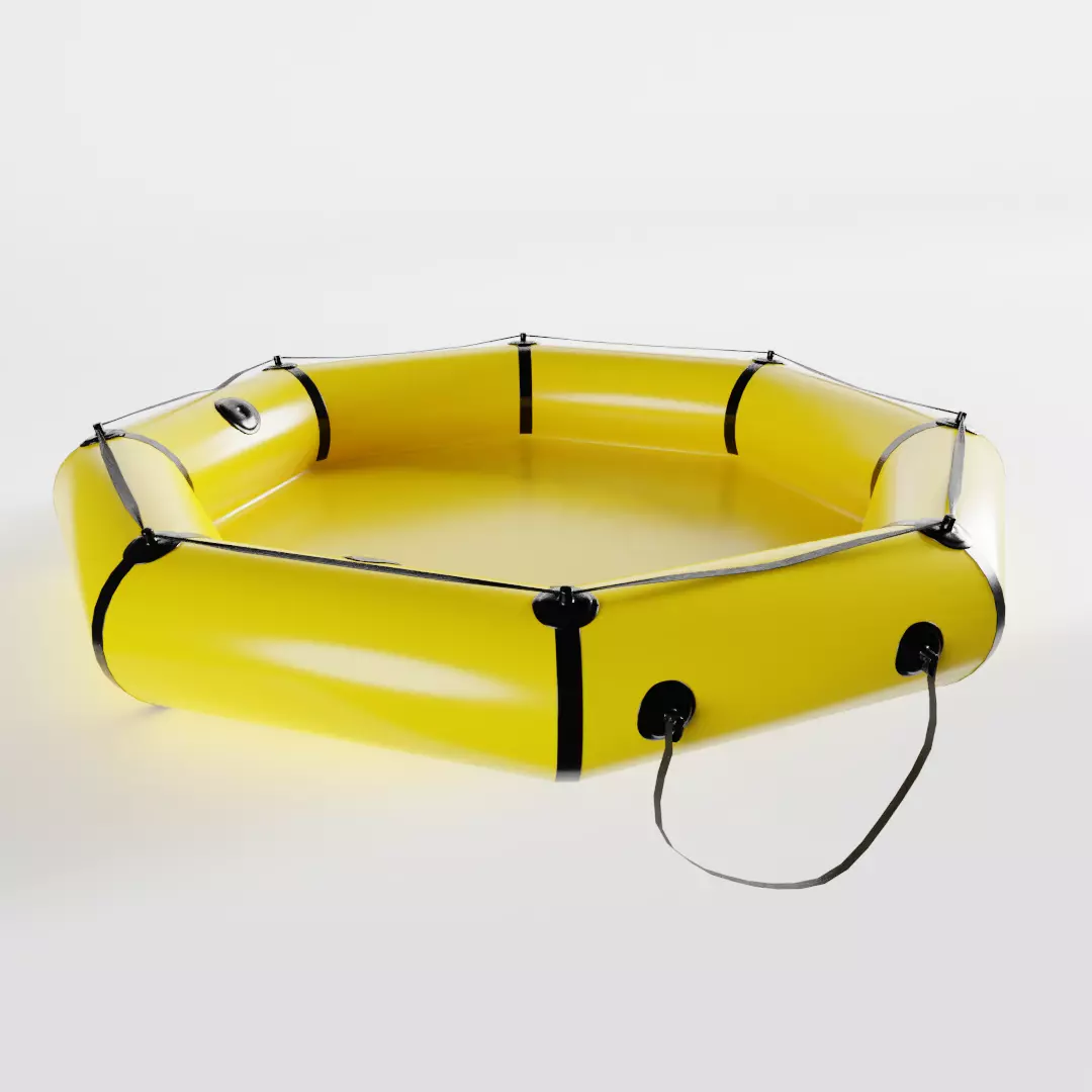 Life Raft Low-poly 3D model_0