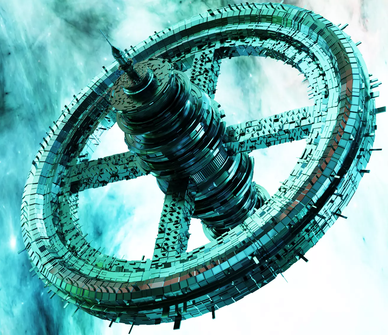 Sci-Fi Futuristic Space Station 3D model