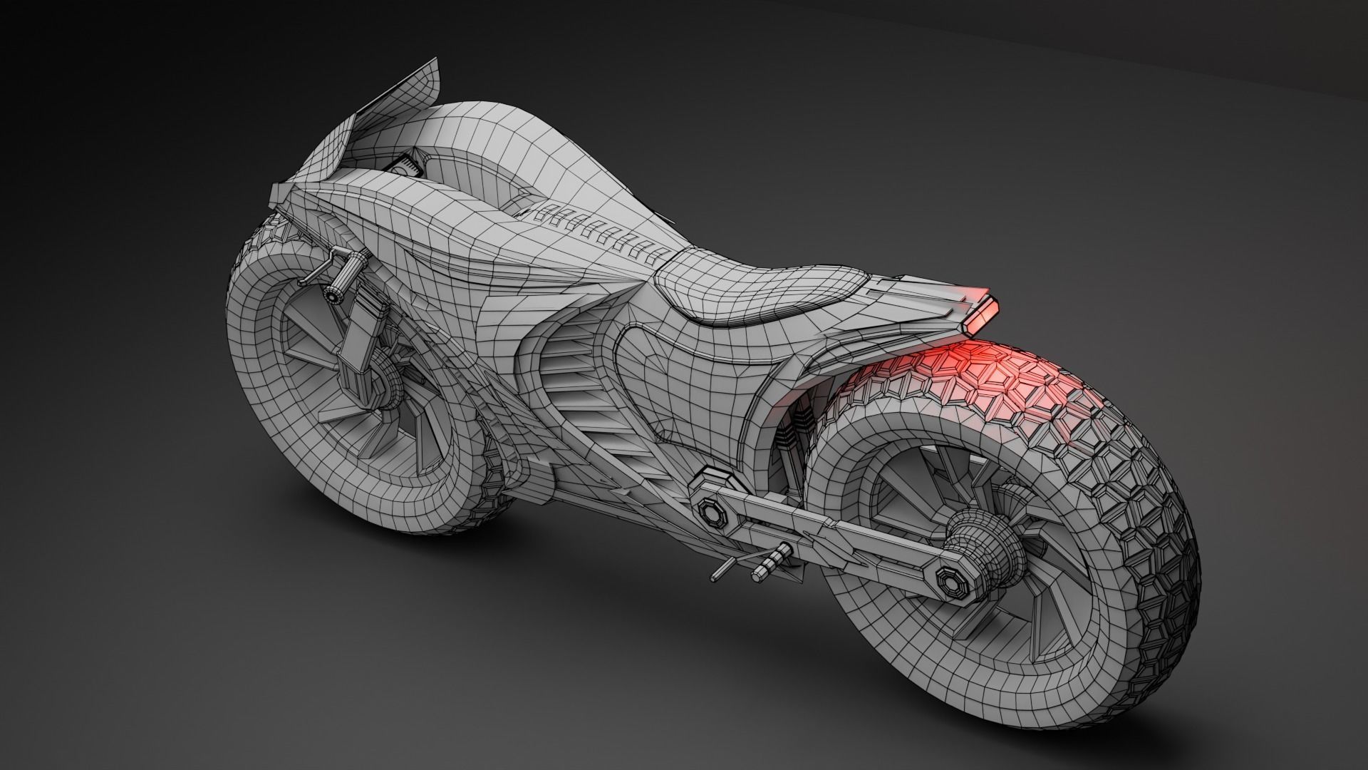 Sci-fi Bike - Lowpoly Low-poly 3D model_5