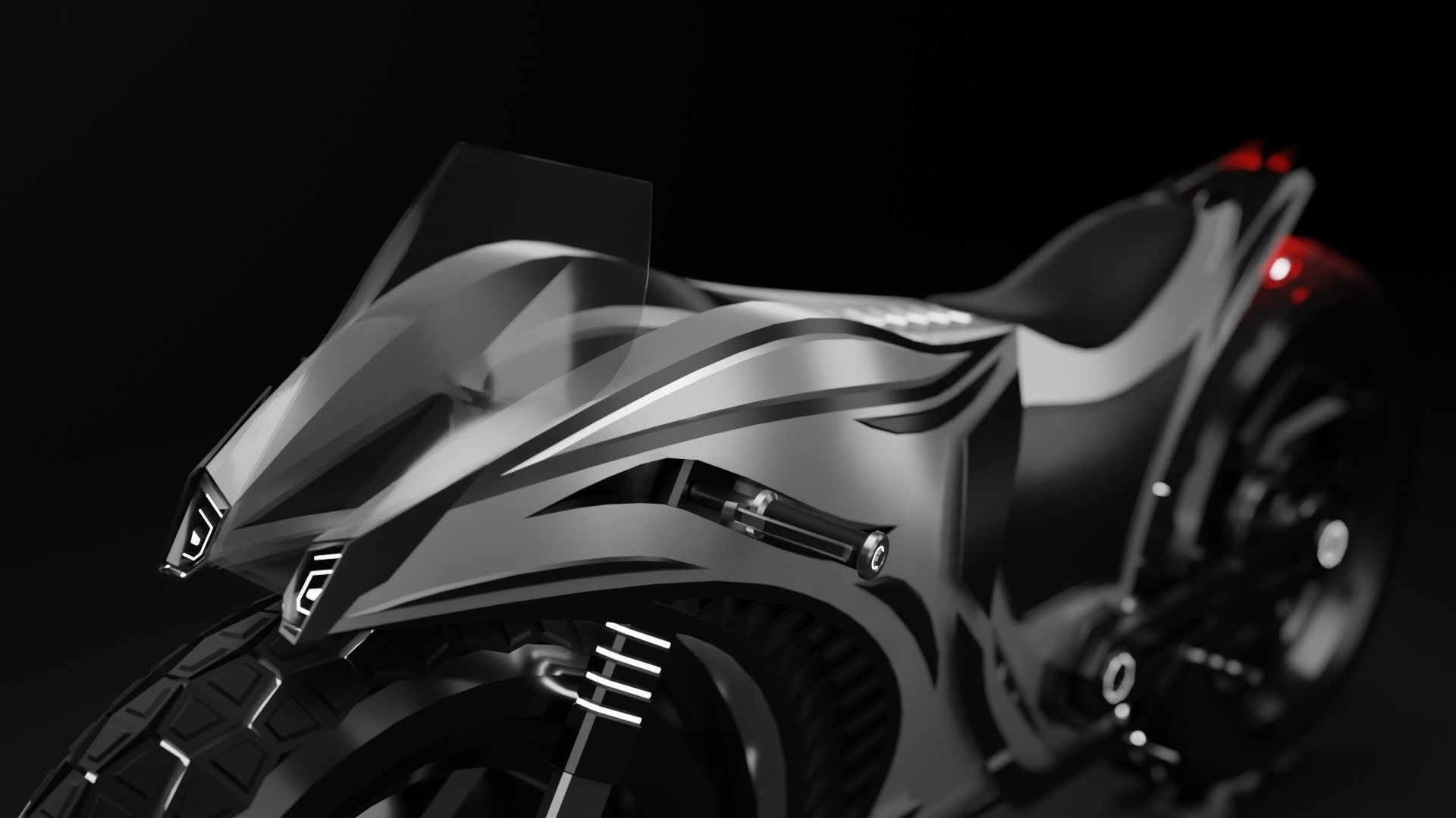 Sci-fi Bike - Lowpoly Low-poly 3D model_12