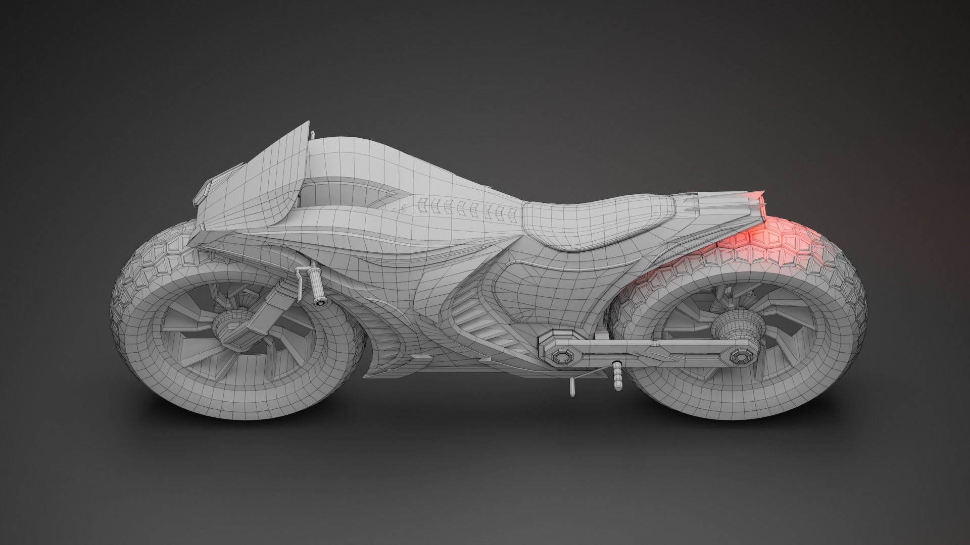 Sci-fi Bike - Lowpoly Low-poly 3D model_27