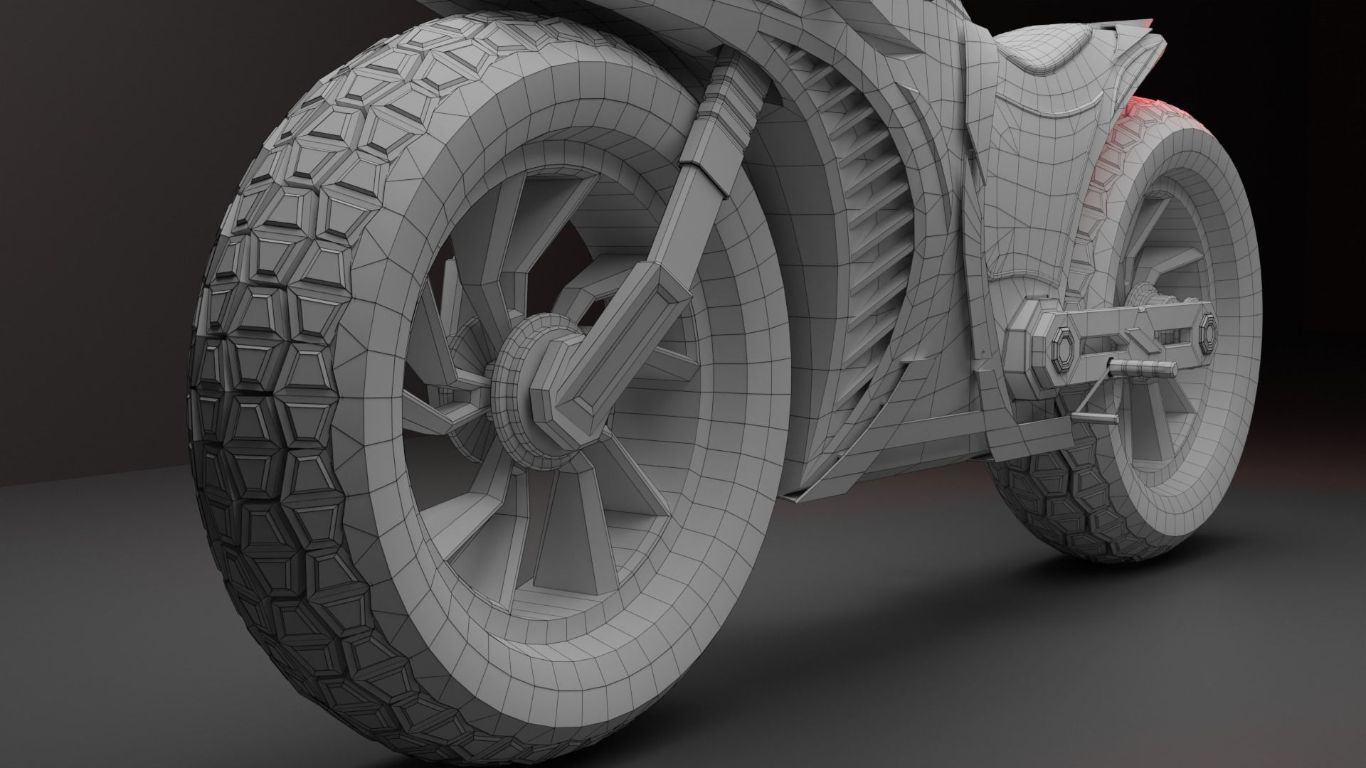 Sci-fi Bike - Lowpoly Low-poly 3D model_19