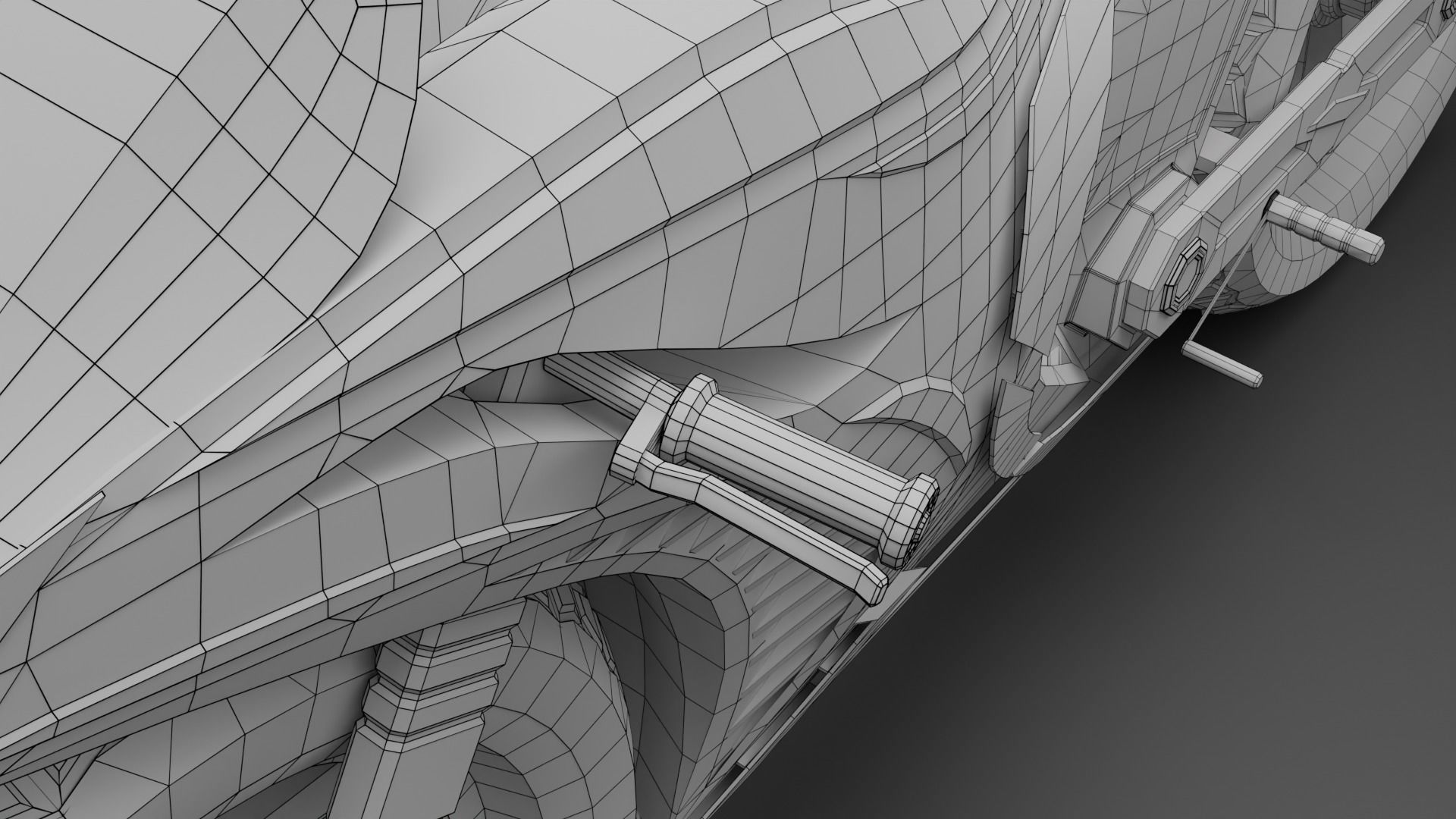 Sci-fi Bike - Lowpoly Low-poly 3D model_15