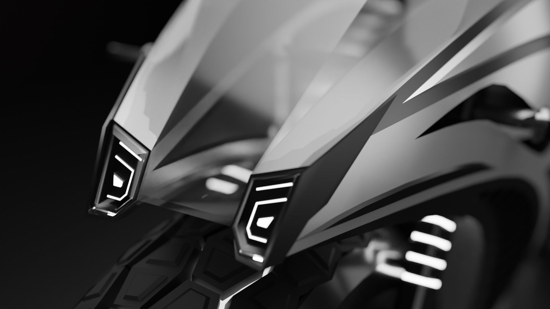 Sci-fi Bike - Lowpoly Low-poly 3D model_16