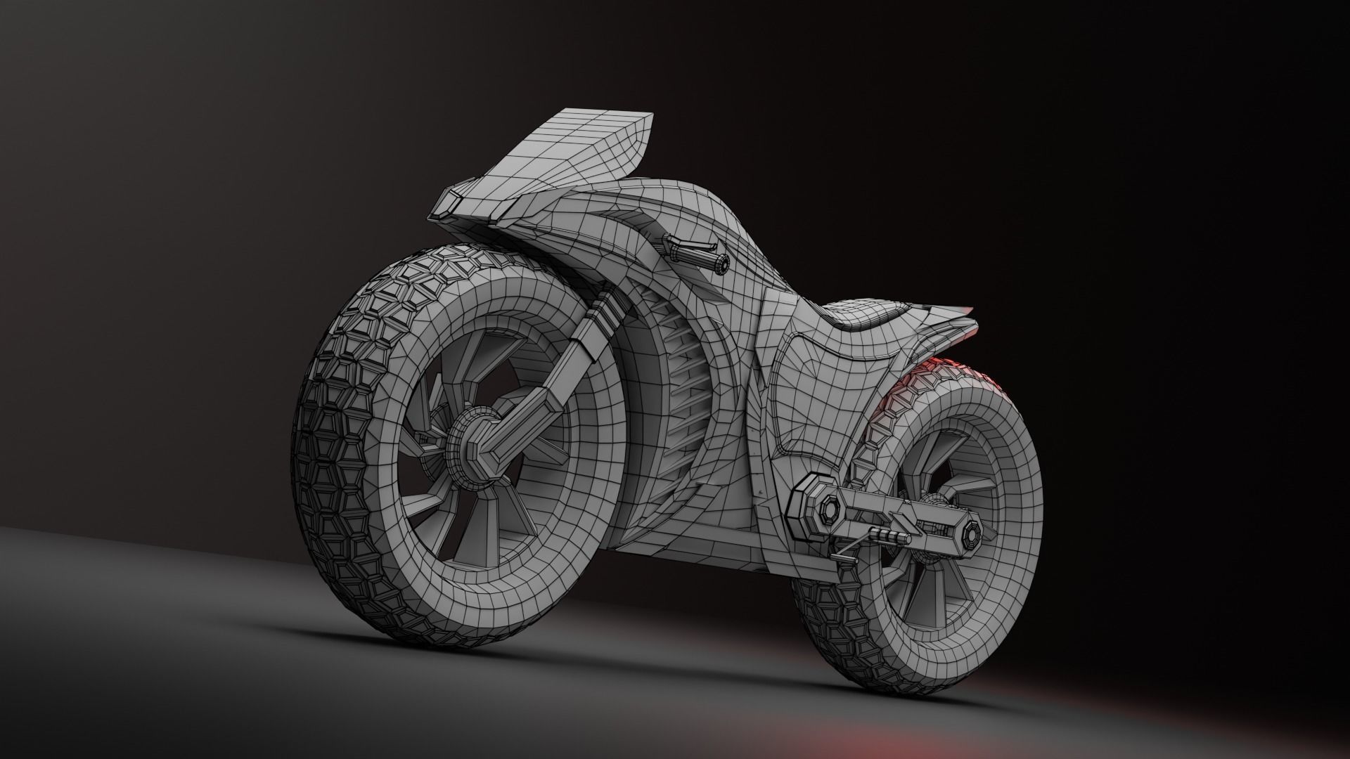 Sci-fi Bike - Lowpoly Low-poly 3D model_3
