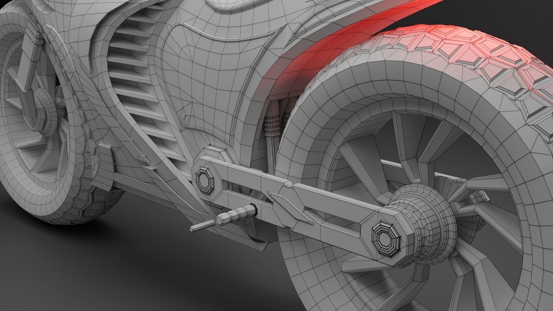 Sci-fi Bike - Lowpoly Low-poly 3D model_21