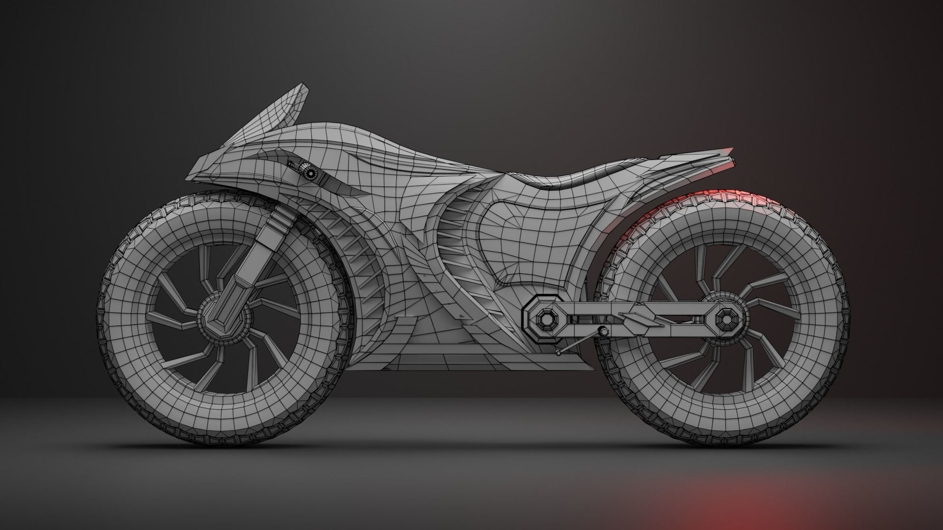 Sci-fi Bike - Lowpoly Low-poly 3D model_1