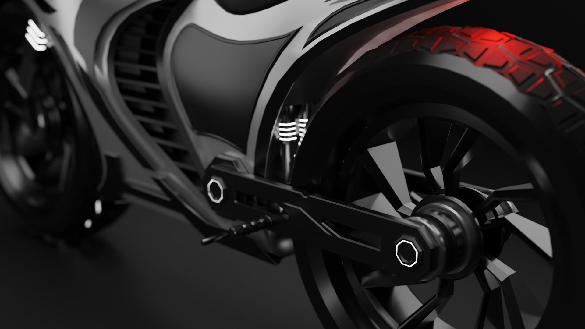 Sci-fi Bike - Lowpoly Low-poly 3D model_20