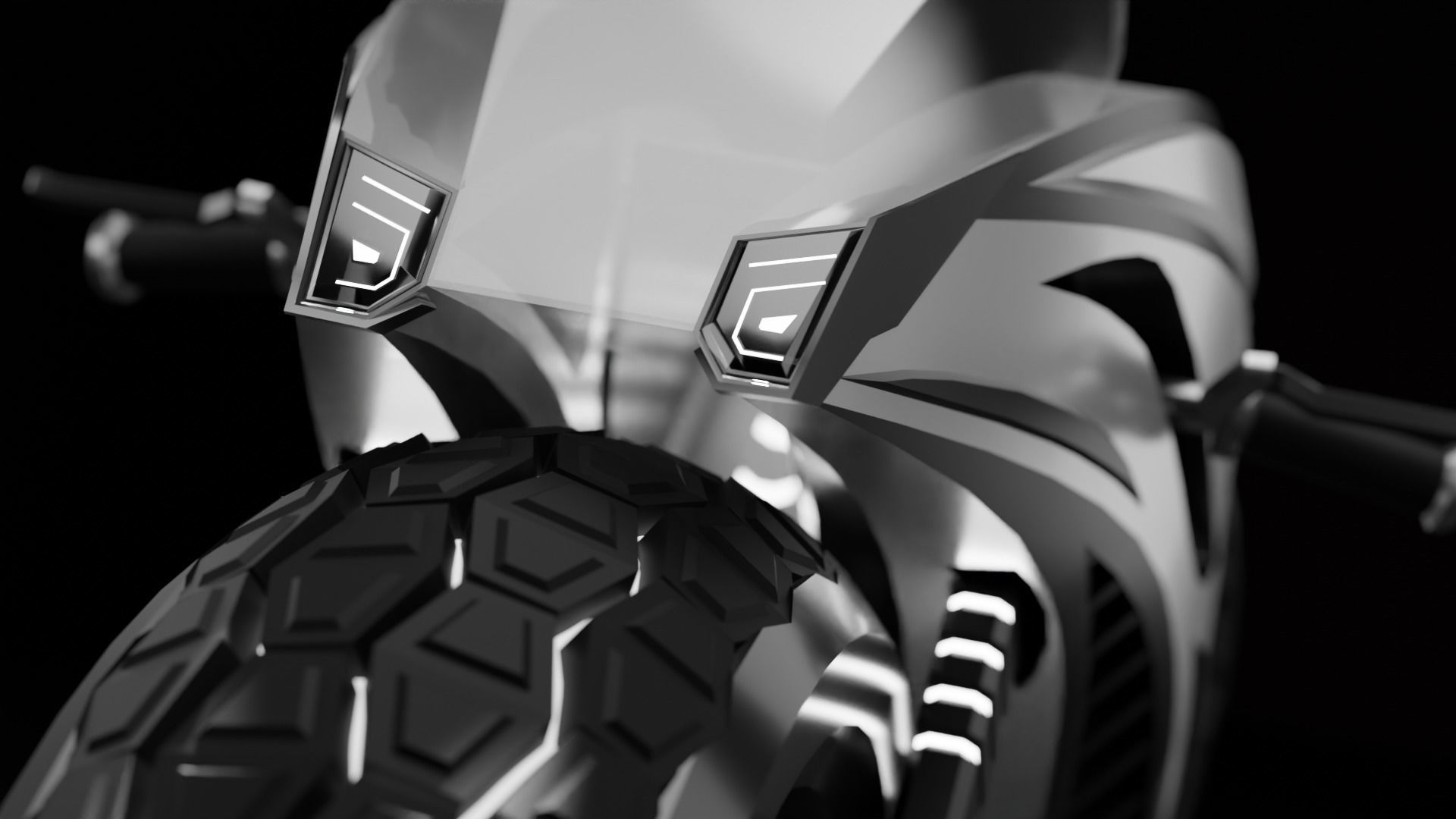 Sci-fi Bike - Lowpoly Low-poly 3D model_6